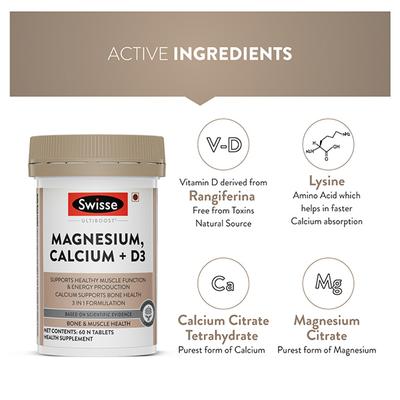 Swisse Ultiboost Magnesium, Calcium+D3 Tablet 60's - Calcium And Minerals