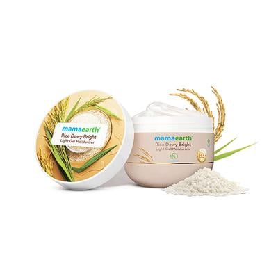 Mamaearth Rice Dewy Bright Light Gel Moisturizer with Rice Water& Niacinamide Glass-Skin Glow 200 gm - Face Moisturizers