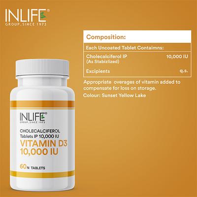 Inlife Vitamin D3 10000 IU Chewable Tablets 60's - Multi-Vitamins