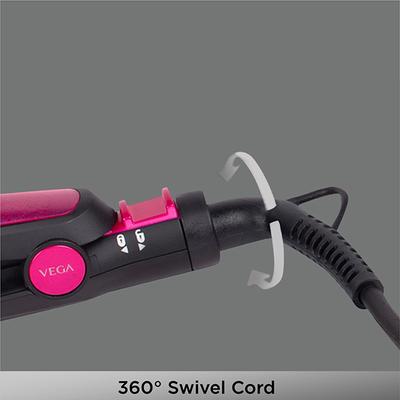 VEGA Silky Hair Straightener With Ceramic Coated Plates (VHSH-06) Pink 1 gm - Straighteners