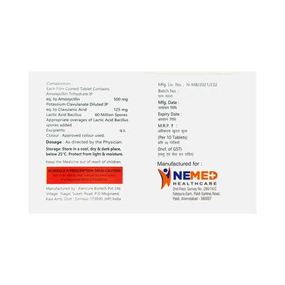 CLANEM 625 LB Tablet 10's - Bacterial Infections-Pen