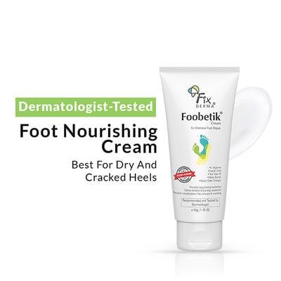Fixderma Foobetik Cream, Foot cream, Heel Repair, for Calloused, or Chapped Skin, Paraben Free 50 gm - Night Cream