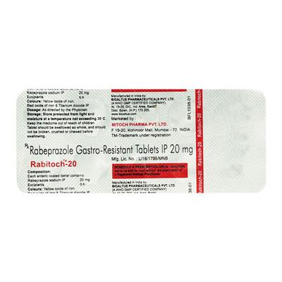 RABITOCH 20mg Tablet 10's - Ulcer/Reflux/Flatulence-Aaa