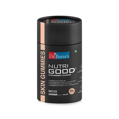 Dr Batras Nutrigood Skin Gummies for Healthy & Youthful Skin With Glutathione, Hyaluronic Acid & Vitamins For Helping Collagen Production - 60 Gummies 1's - Hair & Skin