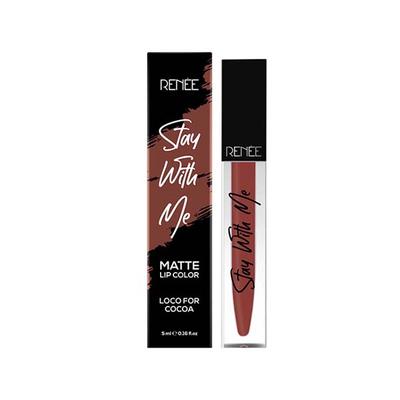 RENEE Stay With Me Matte Lip Color - Loco For Cocoa 5 ml - Liquid Lipsticks