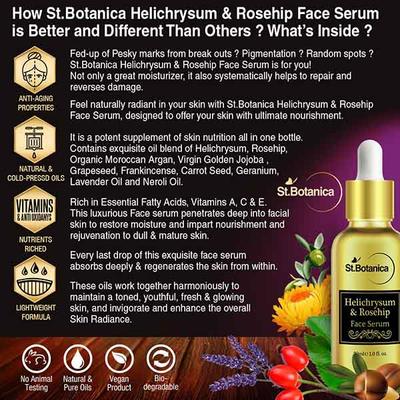 St.Botanica Helichrysum & Rosehip Face Serum 30 ml - Dark Circle & Wrinkle Busters