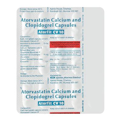 ATORFIT CV 10 Capsule 15's - High Cholesterol-Dys