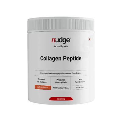 Nudge Wellness Collagen Peptide Hydrolyzed Collagen Peptide Powder Sourced From France Mixed Fruit Flavour 210 gm - Hair & Skin