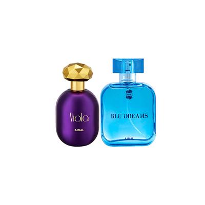 Ajmal Blu Dreams EDP Citurs Fruity Perfume And Viola EDP Fruity Floral Perfume 175 ml - Perfumes (Edt/Edp)