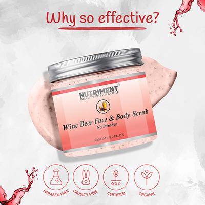 Nutriment Wine and Beer Scrub All Skin Type 250 gm - Scrubs & Exfoliants