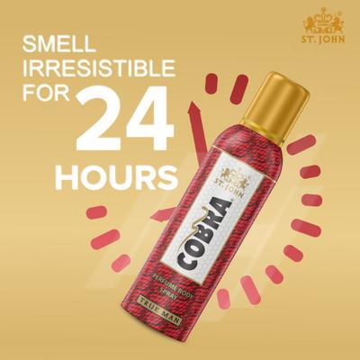 St. John Cobra True Man Body Spray 100 ml + Cobra Music Body Spray 100 ml - Men Deodorants/Roll-Ons