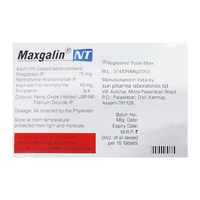 MAXGALIN NT Tablet 15's - Neuropathic Pain-Dru