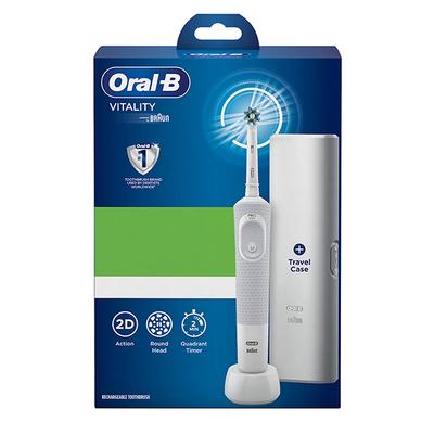 Oral B Vitality Criss Cross Electric Rechargeable Toothbrush with Travel Case, with replaceable brush head included 614 gm - Toothbrushes