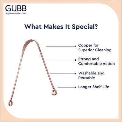 GUBB Copper Tongue Cleaner Round 30 gm - Floss & Tongue Cleaners