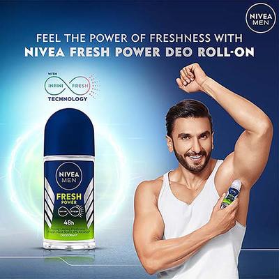NIVEA MEN DEO FRESH POWER ROLLON 72H 50 ml - Men Deodorants/Roll-Ons