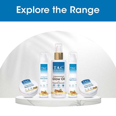 TAC - The Ayurveda Co. 100% Natural Face Scrub For Tan Removal & Glowing Skin With Nalpamaradi 50 gm - Face Scrubs