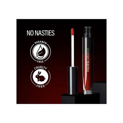 Faces Canada Comfy Silk Liquid Lip Color with Mulberry Oil & Vitamin E Breezy Coral03 3ml - Liquid Lipsticks