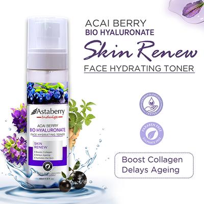 Astaberry Indulge Acai Berry Bio Hyaluronate Facial Toner for Skin Renew -Boost Collagen 100 ml - Toners
