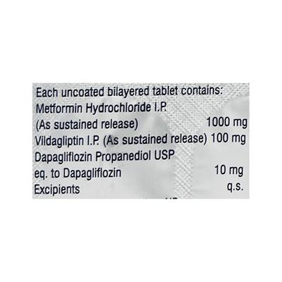 VIDAGLO DM 100/10/1000 Tablet 10's - Diabetes-Ant