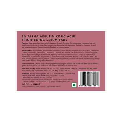 Mcaffeine Clear Glow 2% Alpha Arbutin Kojic Acid Brightening Serum Pads with 3% Niacinamide 40's - Face Serum
