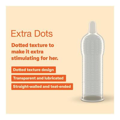 Durex Condoms - Extra Dots 10's - Plain/Flavoured Condoms