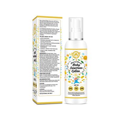 Mom & World SPF 50 Mineral Based Baby Sunscreen Lotion 120 ml - Creams, Lotions & Oils