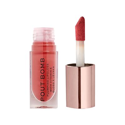 Makeup Revolution Pout Bomb Plumping Gloss Peachy Coral 4.6ml - Lip Glosses