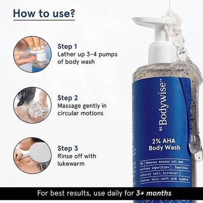 Be Bodywise 2% Aha Body Wash For Intense Hydration 250 ml - Shower Gels & Body Wash