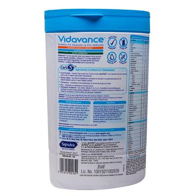 Vidavance Nutrition Supplement Powder for Diabetes & Pre-Diabetes Jar - Vanilla Flavour 400 g - Diabetes (Fitness)