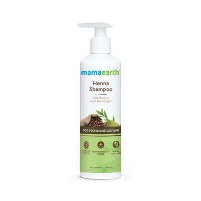 Mamaearth Henna Shampoo for Grey Hair with Henna and Deep Roast Coffee for Premature Greying 250 ml - Shampoos