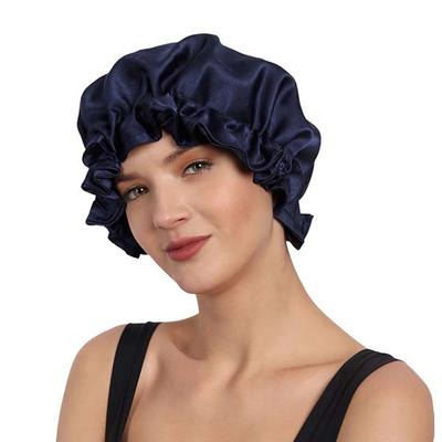 Mueras Silk Satin Hair Bonnet Navy Blue 1's - Hair Clips/Bands