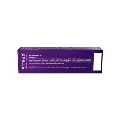 Streax Professional HueMagic Permanent Hair Colour - Dark Brown 3, No Ammonia 90 gm - Crème