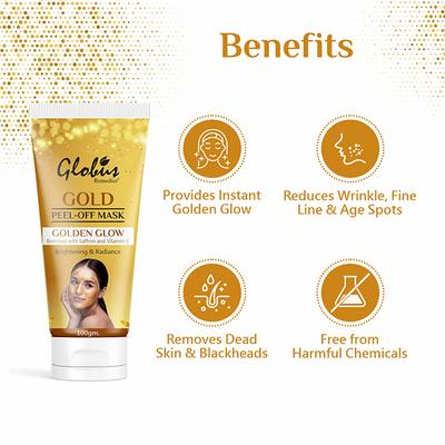 Globus Remedies Gold Peel Off Mask Enriched with Vitamin E 200gm 2's - Face Packs
