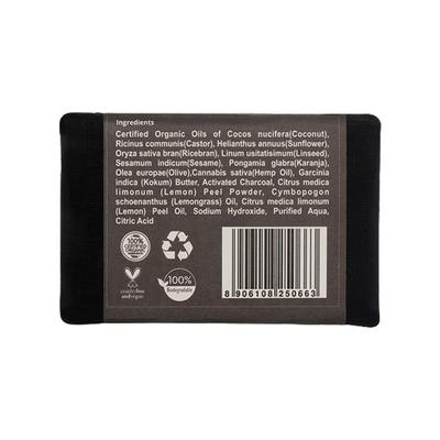Rustic Art Organic Handmade Lemon Charcoal Soap 100 gm - Soaps