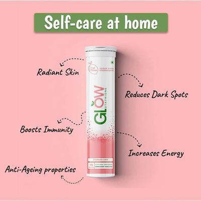 GlowGlutathione 2 In 1 Japanese L glutathione plus Vitamin C Tablets Strawberry Lemon Flavour 4's - General Health