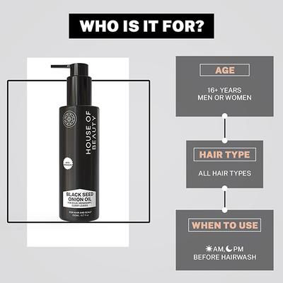 House of Beauty Blackseed Onion Oil Reduces Hair Fall With Real Kalonji Seeds Benefits 200ml - Hair Oils