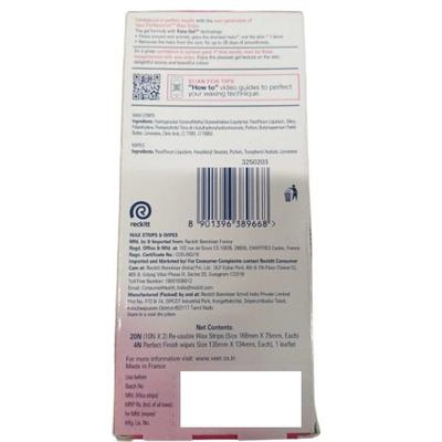 Veet Professional Full Body Wax Strips (Normal Skin) 20's with Perfect Finishing Wipes 4's - Hair Removal Accessories