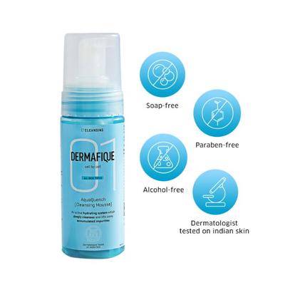 Dermafique Aquaquench Cleansing Mousse Facewash for Dry Skin 150 ml - Face Wash & Cleansers