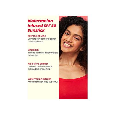 PLIX Watermelon Invisible Sunscreen Stick with SPF 50 PA +++, UVA & UVB Shield, No White Cast, Water Resistant, Intense Hydration, Quick Absorbing for Men & Women 15 gm - Face Sunscreen