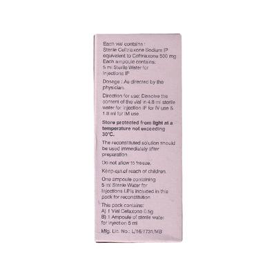 CEFAXONE 0.5g Combipack Injection 1's - Bacterial Infections-Cep