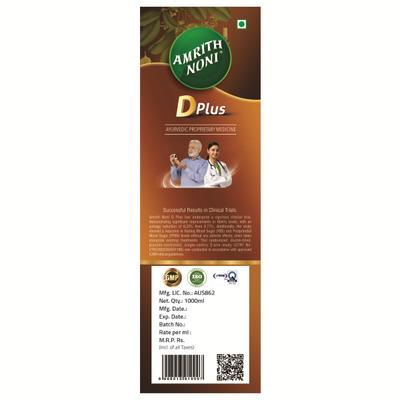 Amrith Noni D-Plus Liquid 1000 ml - Diabetes Care (Ayush)