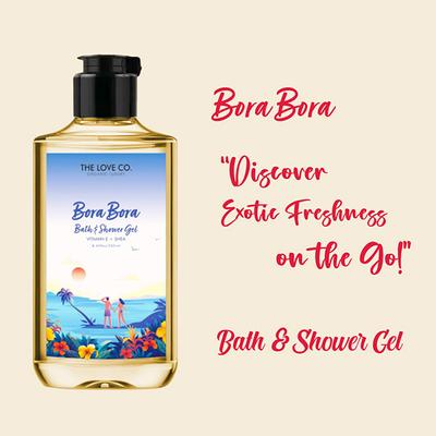 The Love Co. Bora Bora Body Wash - Body Wash For Women - Hydrating - Moisturizing Body Care - 100% Vegan - Paraben Free 250 ml - Shower Gels & Body Wash