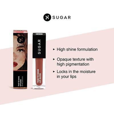 SUGAR Cosmetics Time To Shine Lip Gloss - 03 Mellow Kitty 4.5 ML - Lip Glosses