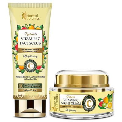 ORIENTAL BOTANICS Vitamin C FACE SCRUB 100G + NIGHT CREAM 50G 1's - Face Scrubs