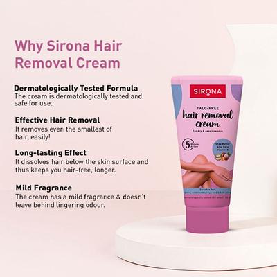 Sirona Talc Free Sensitive Skin Hair Removal Cream 50 gm - Intimate Care