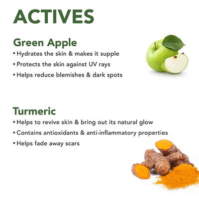 Skivia Green Apple Body Wash With Papaya & Turmeric 200 ml - Shower Gels & Body Wash