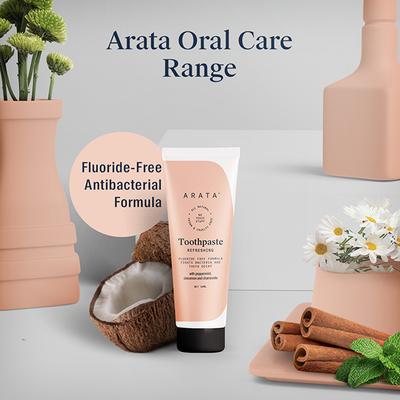 Arata Natural Refreshing Toothpaste With Peppermint, Cinnamon Fights Tooth Decay 100 ml 2's - Toothpaste