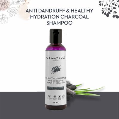 Glamveda Anti Dandruff and Healthy Hydration Charcoal Shampoo 100 ml - Shampoos