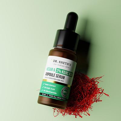 Dr. Sheth's Kesar & 2% Kojic Acid Ampoule Serum 10 ml - Face Gels