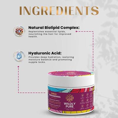 Wildly Pure Professional Plant Keratin Hair Mask Biolipid Formula Smoothening Shine Toxin 20 200 ml - Hair Masks & Packs